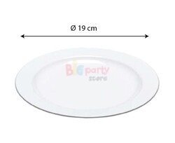 Plastik Porselen Görünümlü Beyaz Tabak 19 Cm 10 Parça - 2