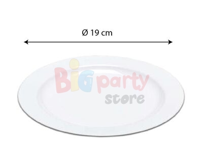 Plastik Porselen Görünümlü Beyaz Tabak 19 Cm 10 Parça - 2