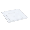 Plastik Porselen Görünümlü Kare Şeffaf Tabak 18 Cm 10 Parça - 1