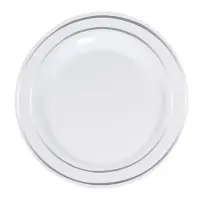 Porselen Görünümlü Beyaz Tabak Gümüş Varaklı 26 Cm 6 Parça - 1