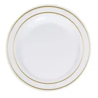 Porselen Görünümlü Beyaz Tabak Gold Varaklı 26 Cm 6 Parça - 1
