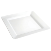 Plastik Porselen Görünümlü Kare Beyaz Tabak 22 Cm 10 Parça - 1