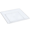 Plastik Porselen Görünümlü Kare Şeffaf Tabak 22 Cm 10 Parça - 1