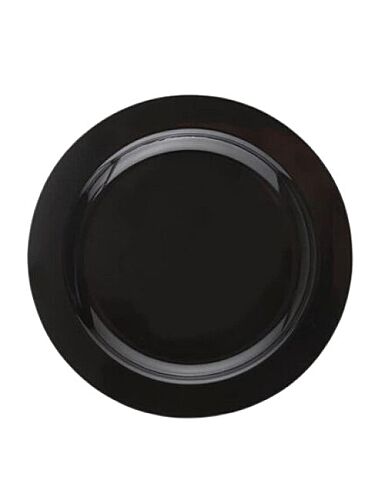 Plastik Porselen Görünümlü Siyah Tabak 23 Cm 10 Parça - Metplast