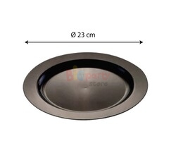 Plastik Porselen Görünümlü Siyah Tabak 23 Cm 10 Parça - 2