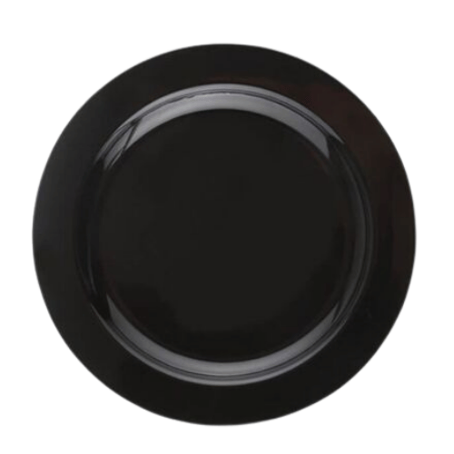 Plastik Porselen Görünümlü Siyah Tabak 23 Cm 10 Parça - Metplast