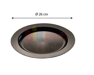 Plastik Porselen Görünümlü Siyah Tabak 26 Cm 10 Parça - 2