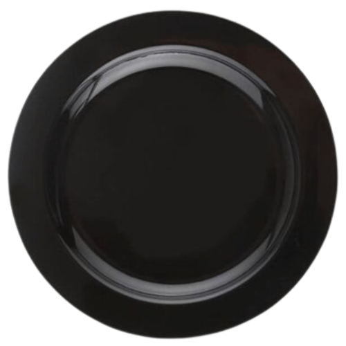 Plastik Porselen Görünümlü Siyah Tabak 26 Cm 10 Parça - Metplast
