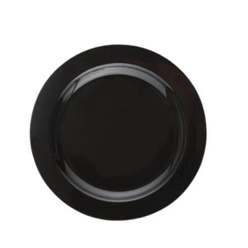 Plastik Porselen Görünümlü Siyah Tabak 19 Cm 10 Parça - 1