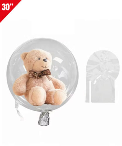 Plastik Şeffaf Bobo Balon 30'' Çift Çıkışlı - 