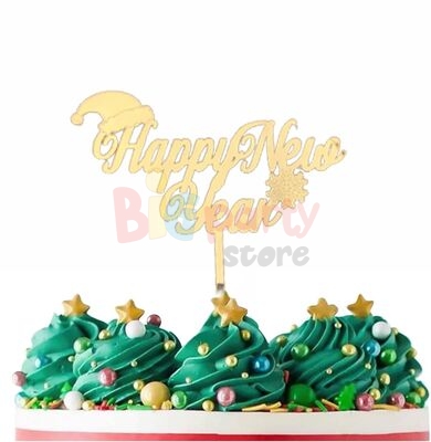Pleksi Pasta Üstü Happy New Year Gold - 3