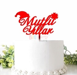 Pleksi Pasta Üstü Mutlu Yıllar Kırmızı - 1