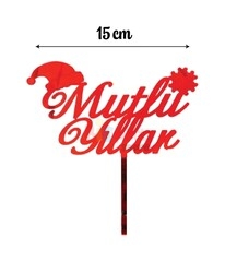 Pleksi Pasta Üstü Mutlu Yıllar Kırmızı - 2