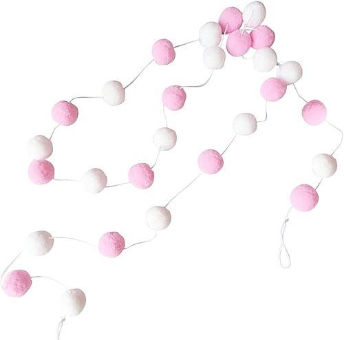 Ponpon Süs Sıralı Garland 30'lu Pembe - 