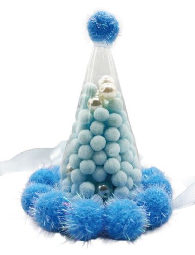 Ponponlu Şapka Asetatlı Model Mavi - 