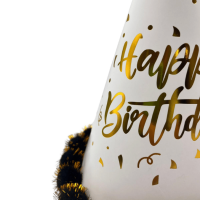 Ponponlu Şapka Happy Varaklı 25 Cm Siyah - 2