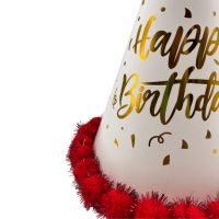 Ponponlu Şapka Happy Varaklı 25 Cm Kırmızı - 2