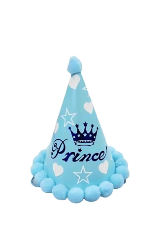 Ponponlu Şapka Prince Baskılı Yıldız Desenli 18 Cm - 1