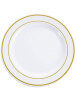 Porselen Görünümlü Beyaz Tabak Altın Varaklı 26 Cm 12 Parça - 1