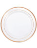 Porselen Görünümlü Beyaz Tabak Rose Gold Varaklı 26 Cm 12 Parça - 1