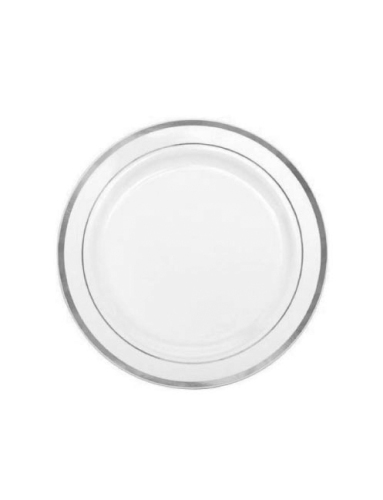 Porselen Görünümlü Tabak Gümüş Varaklı 18 Cm 12 Parça - 