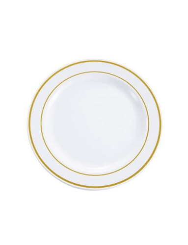 Porselen Görünümlü Tabak Altın Varaklı 18 Cm 12 Parça - 
