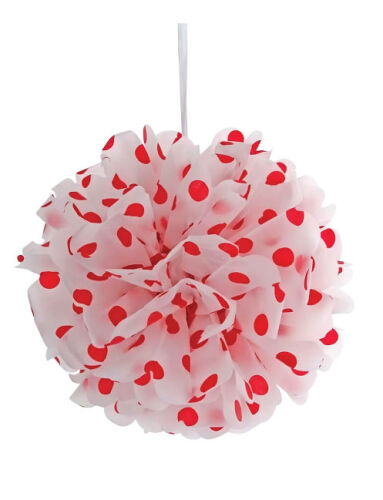 Tavan Süsü Ponpon Kırmızı Puanlı 30 Cm - 1