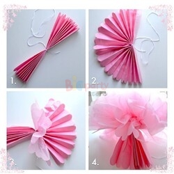 Tavan Süsü Ponpon Kırmızı Puanlı 30 Cm - 3