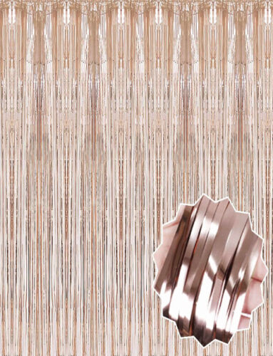 Dekoratif Püsküllü Saçak Perde 1x2 Metre Mat Rose Gold - 