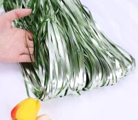 Dekoratif Püsküllü Saçak Perde 1x2 Metre Mat Koyu Yeşil - 1