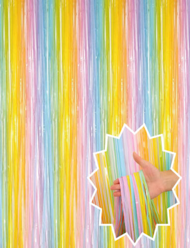 Dekoratif Püsküllü Saçak Perde 1x2 Metre Pastel Renkli Geçişli - 