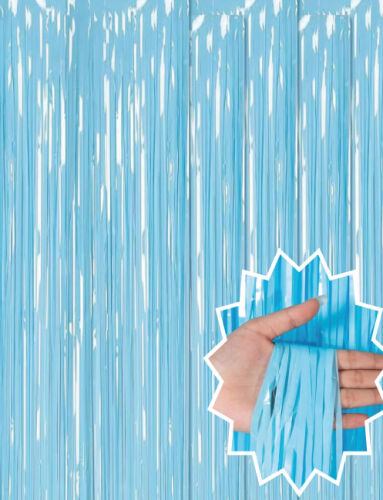 Dekoratif Püsküllü Saçak Perde 1x2 Metre Pastel Mavi - 