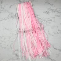Dekoratif Püsküllü Saçak Perde 1x2 Metre Pastel Pembe Beyaz Geçişli - 1