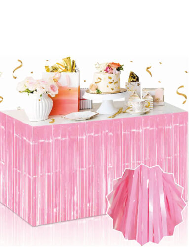 Dekoratif Püsküllü Masa Eteği Pastel Renk 240x75 Cm Pembe - 