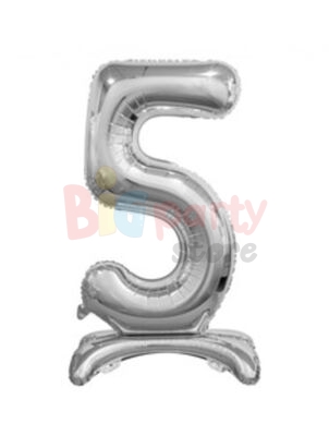 Folyo Balon Ayaklı Rakam Gümüş 70 cm - 5
