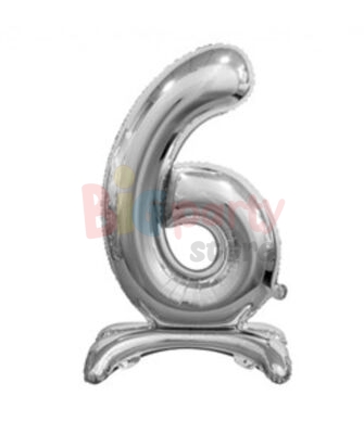 Folyo Balon Ayaklı Rakam Gümüş 70 cm - 4
