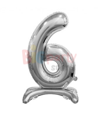 Folyo Balon Ayaklı 70 cm Gümüş Rakam - 5