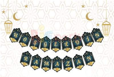 Karton Yazı Varak Baskılı Hoşgeldin Ramazan - 2