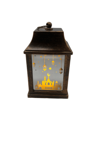 Ramazan Ledli Fener Kare Aynalı Cami Model 10 Cm Altın - 1