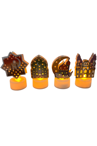 Ramazan Ledli Tealight Renkli Modeller 4 Parça - 1