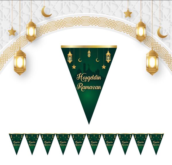 Bayrak Flama Üçgen Hoşgeldin Ramazan - 1