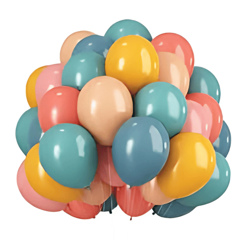 Retro Lateks Balon 12 inç 8 Parça Karışık - 1