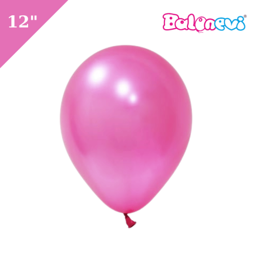 Lateks Metalik Balon 100 Parça Fuşya 12 İnç Balonevi - 