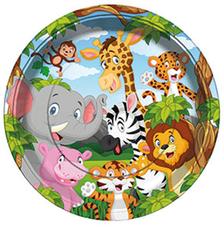 Lisanslı Safari Karton Tabak 23 Cm 8 Parça - 1