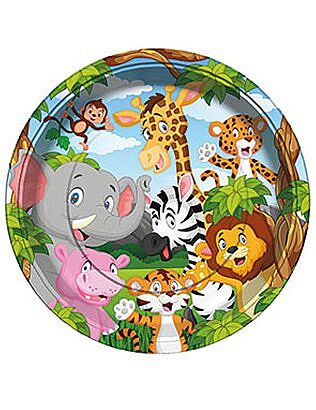 Lisanslı Safari Karton Tabak 23 Cm 8 Parça - 