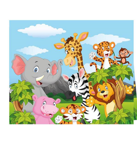 Lisanslı Safari Temalı Plastik Masa Örtüsü - 1