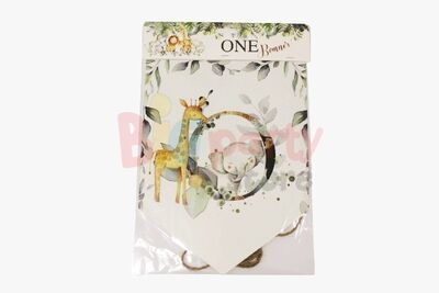 Kağıt Banner One Flama Safari Temalı Baby Animal - 3