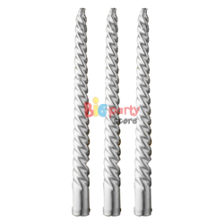 Mum Şamdan Premium Spiral Gümüş 30 Cm - 1