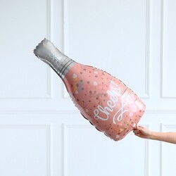 Folyo Balon Şampanya Şişesi Cheers Rose - 1