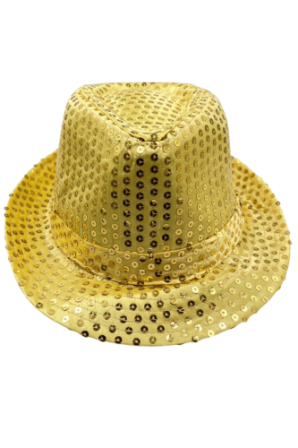 Şapka Fotr Pullu Işıklı Lüks Altın - 